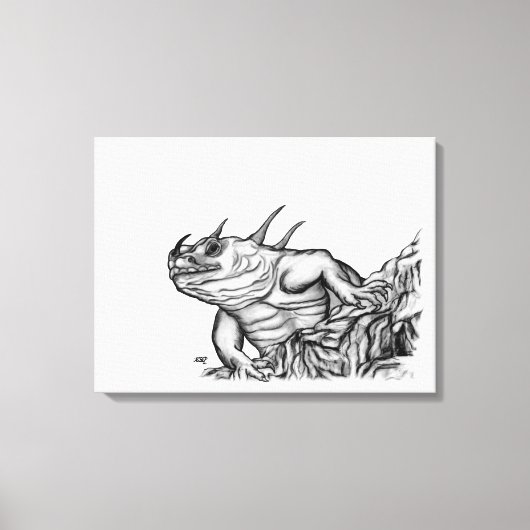 Drache auf dem Felsen Leinwanddruck (Vorderseite)