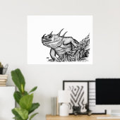Drache auf dem Felsen Poster (Heimbüro)