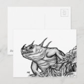 Drache auf dem Felsen Postkarte (Vorne/Hinten)