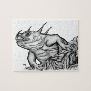 Drache auf dem Felsen Puzzle