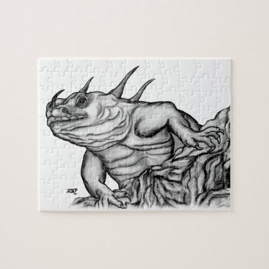 Drache auf dem Felsen Puzzle (Horizontal)