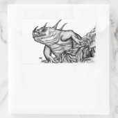 Drache auf dem Felsen Rechteckiger Aufkleber (Tasche)