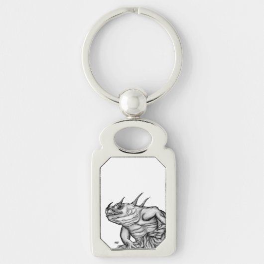 Drache auf dem Felsen Schlüsselanhänger (Vorderseite)