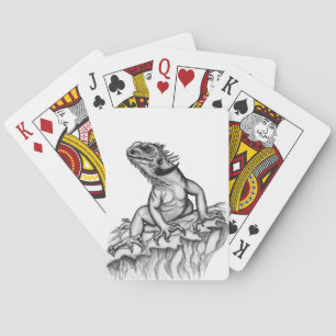 Drache auf dem Felsen Spielkarten