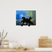 Drache auf der Kugel Poster (Küche)