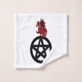 Drache auf einem Pentagramm Handtuchhalter-Set Badhandtuch Set (Waschlappen)