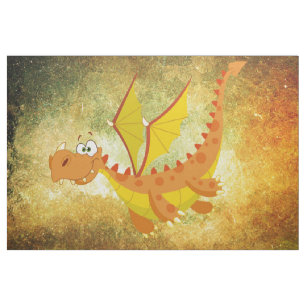 Drache auf einer orangefarbenen Textur Stoff