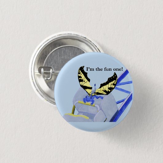 Drache auf Rollen-Untersetzer Button (Vorne & Hinten)