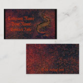 Drache auf rostigem metallischem Hintergrund Visitenkarte (Vorne/Hinten)