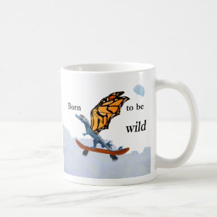 Drache auf Skateboard Kaffeetasse
