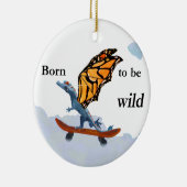 Drache auf Skateboard Keramik Ornament (Rechts)