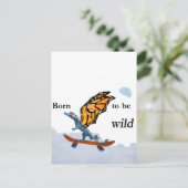 Drache auf Skateboard Postkarte (Stehend Vorderseite)