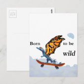 Drache auf Skateboard Postkarte (Vorne/Hinten)