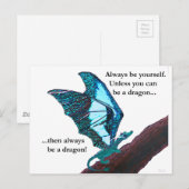 Drache auf Zweig Postkarte (Vorne/Hinten)
