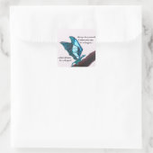 Drache auf Zweig Quadratischer Aufkleber (Tasche)