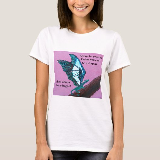 Drache auf Zweig-T - Shirt (Vorderseite)
