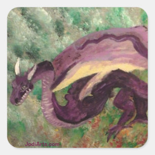 Drache-Aufkleber Quadratischer Aufkleber