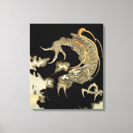 Drache aus dunklen Wolken zu Totoya Hokkei Leinwanddruck