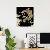 Drache aus dunklen Wolken zu Totoya Hokkei Poster (Heimbüro)
