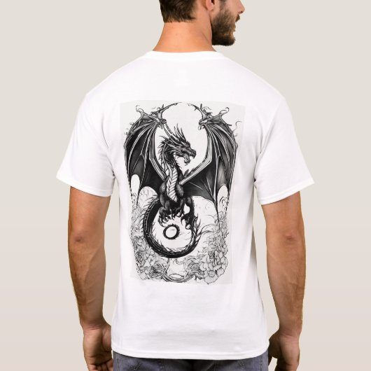 "Drache aus unlackiertem Schiefer: Emblem der Ewig T-Shirt (Rückseite)