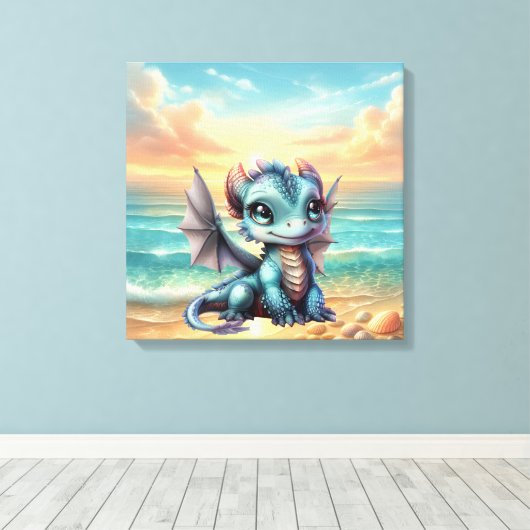 Drache Baby Leinwanddruck (Insitu (Holzboden))