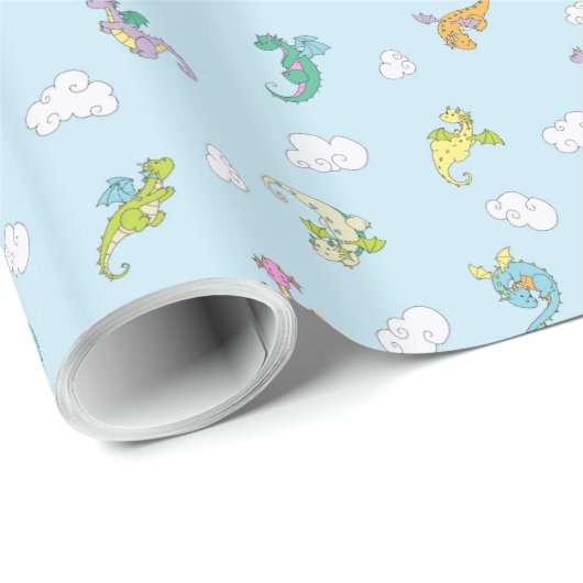 Drache-Baby-Packpapier Geschenkpapier (Rolleneckpunkt)