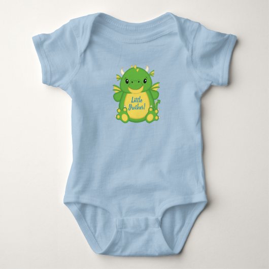 Drache Baby Shower Blau Strampler (Vorderseite)
