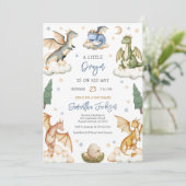 Drache Baby Shower Einladung (Stehend Vorderseite)