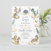 Drache Baby Shower Einladung (Stehend Vorderseite)