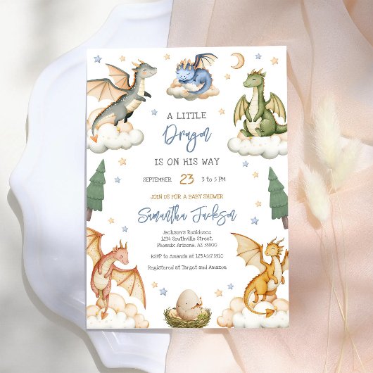 Drache Baby Shower Einladung