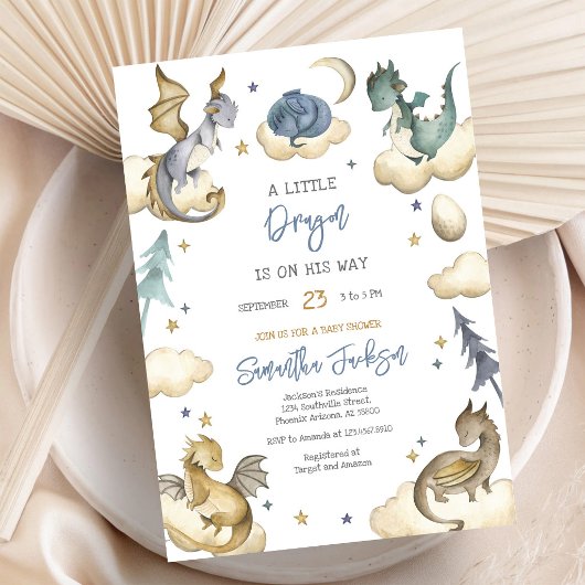 Drache Baby Shower Einladung
