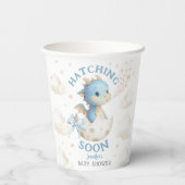 Drache Baby Shower Junge Blau Schlüpft bald Pappbecher (Rückseite)
