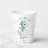 Drache Baby Shower Junge Blau Schlüpft bald Pappbecher (Vorderseite)