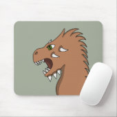 Drache bereitet sich auf Feueratmung vor Mousepad (Mit Mouse)
