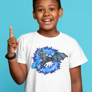 Drache Blau Feueratmung Personalisiert T-Shirt
