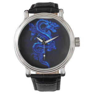 DRACHE-BLUES ARMBANDUHR