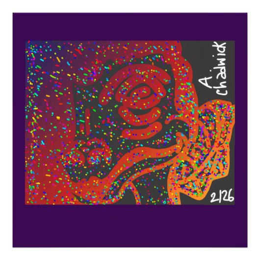 Drache Blume Fotodruck (Vorne)