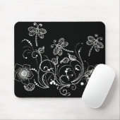 Drache-Blume in Schwarzweiss Mousepad (Mit Mouse)