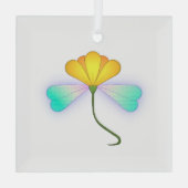 Drache Blume Ornament Aus Glas (Rückseite)