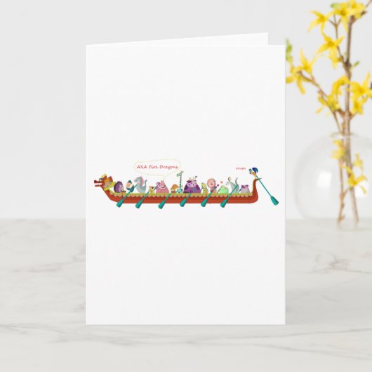 Drache-Boot - Feuer-Drachen Karte (Gelbe Blume)