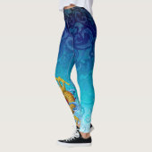 Drache-Boot - Golddrache im Wasser Leggings (Links)