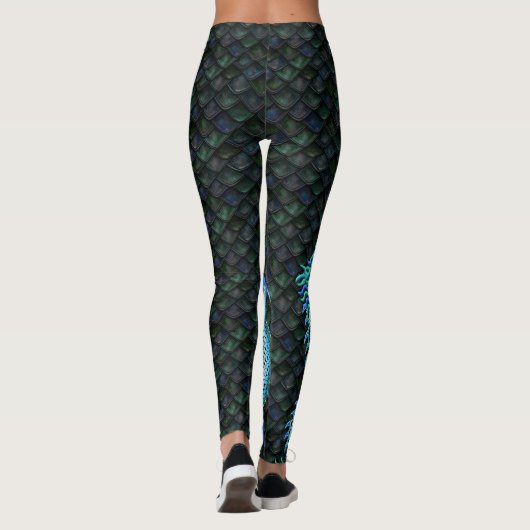 Drache-Boot Legging großer blauer Drache Leggings (Rückseite)