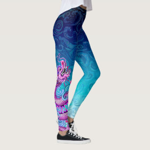 Drache-Boots-Leggings-großer rosa Drache Leggings