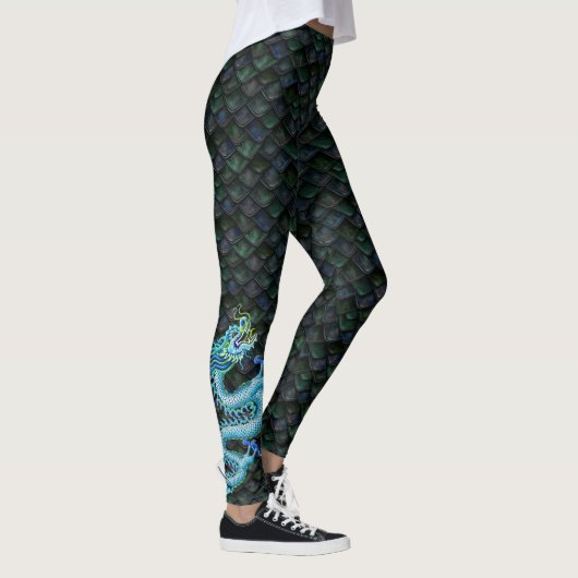 Drache-Boots-Leggings-kleiner blauer Drache Leggings (Rechts)