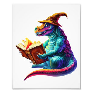 Drache Bücherwurm - Süßes Fantasy-Design für Leser Fotodruck