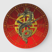Drache-chinesische Symbol-Wohlstands-Rot-Steigung