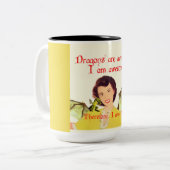 Drache-Dame Zweifarbige Tasse (Vorderseite Links)