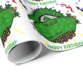 Drache das Wrapping des Raumschiff-Kindergeburtsta Geschenkpapier (Rolleneckpunkt)