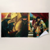 Drache der ägyptischen Königin Strandtuch (Vorderseite)