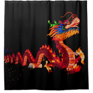 Drache der glühenden Chinesischen Parade Duschvorhang
